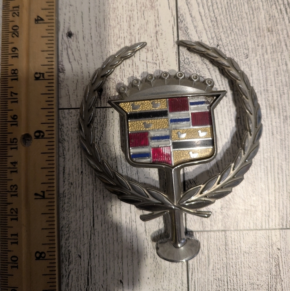 Cadillac Emblem Badge with Silver and Multicolor Design